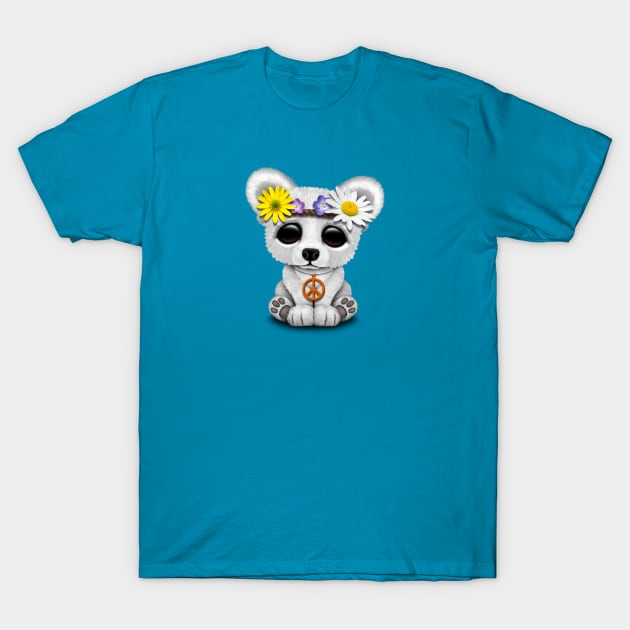 Cute Baby Polar Bear Cub Hippie T-Shirt by jeffbartels